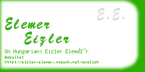 elemer eizler business card